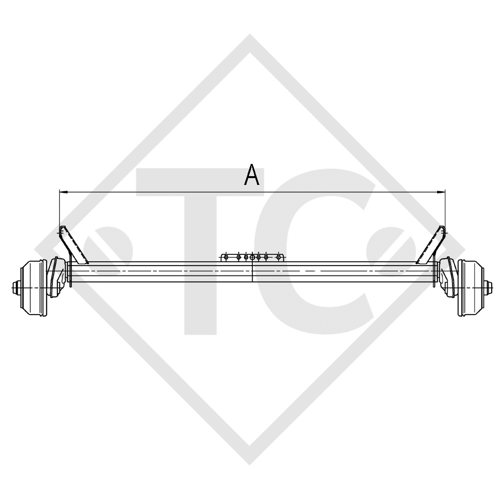 Essieu EURO Compact 1000kg freiné type d'essieu B 850-10