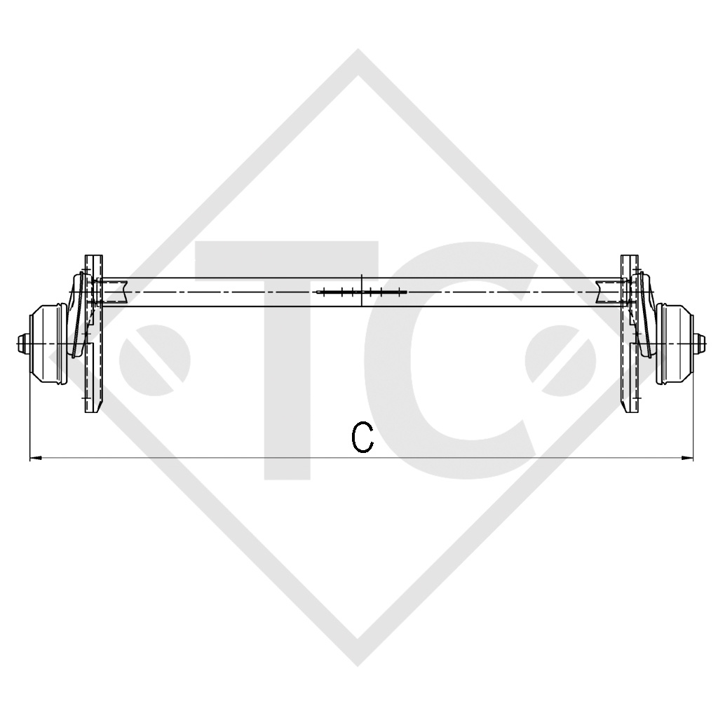 Braked axle 1000kg EURO Compact axle type B 850-10, Humbaur K008