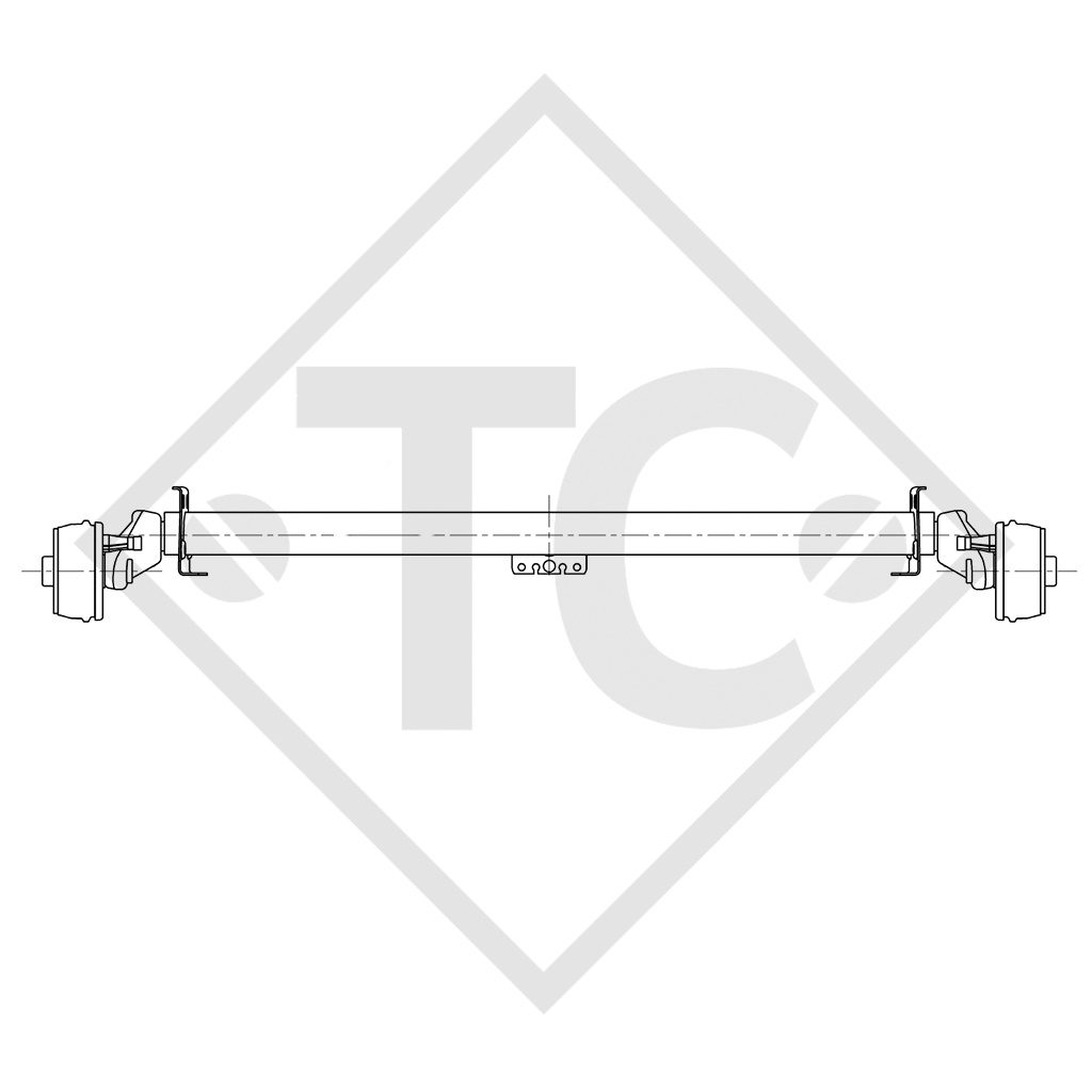 Essieu EURO1 900kg freiné type d'essieu B 850-5, KIP KE-33