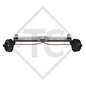 Braked tandem front axle 2500kg PLUS axle type B 2500-8 with top hat profile 130mm