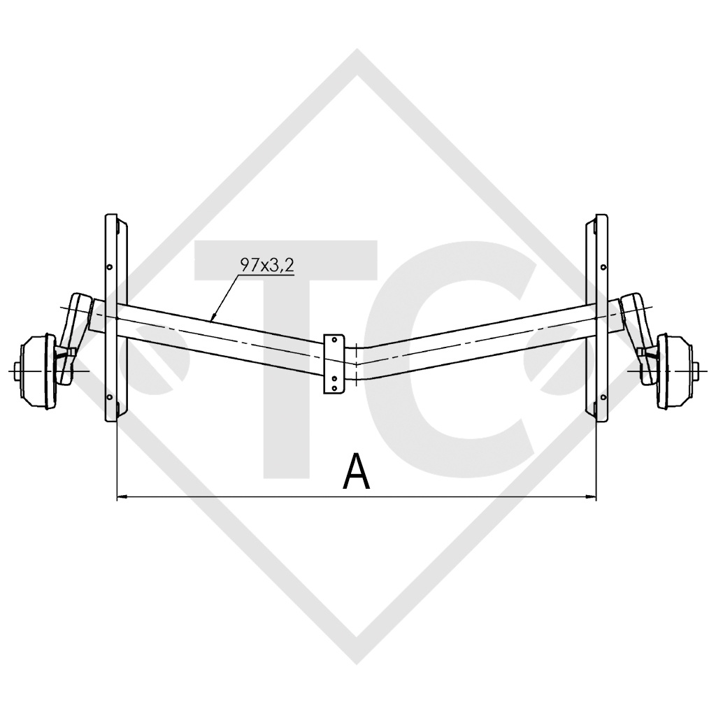 Assale frenato 1360kg EURO1 tipo di assale DELTA SIN 12-3 - Bürstner Averso