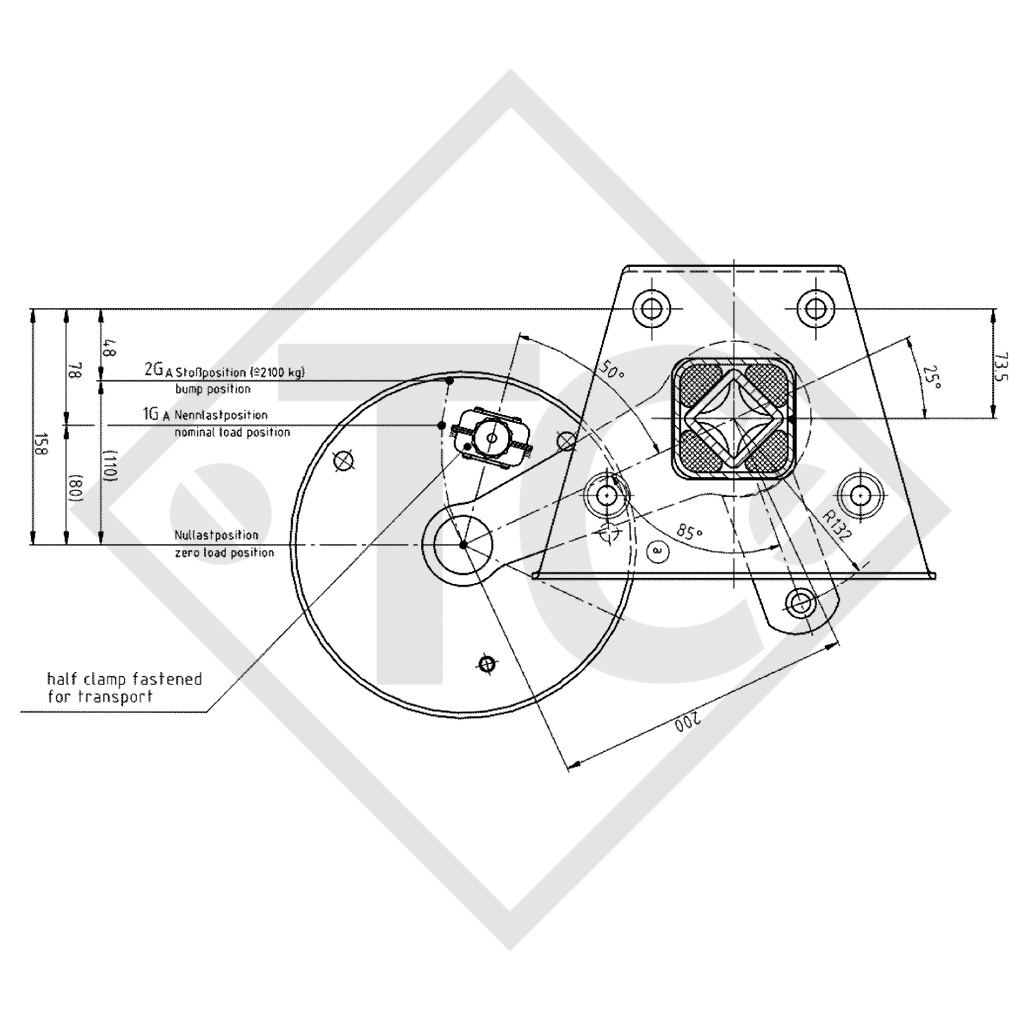 Achse gebremst 1050kg SWING Achstyp CB 1054, 46.21.379.599