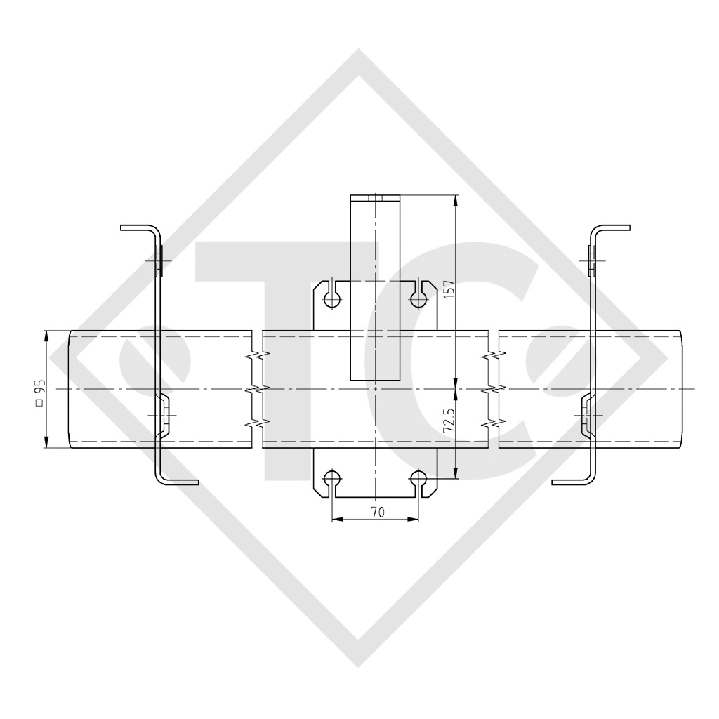 Braked axle SWING 1700kg axle type SCB 1605, 46.29.368.907, 4024036