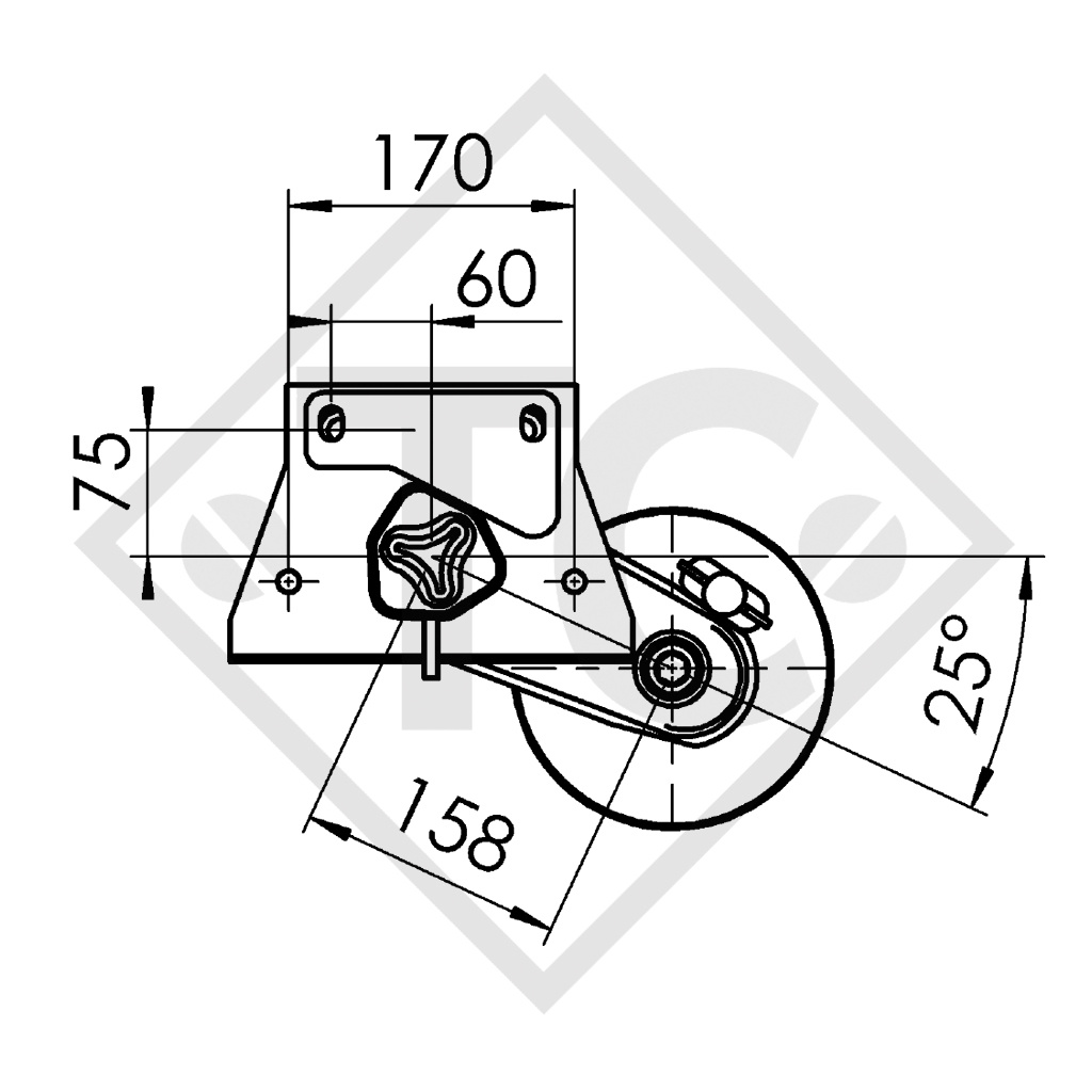 Eje con freno 1000kg EURO COMPACT tipo de eje B 850-10