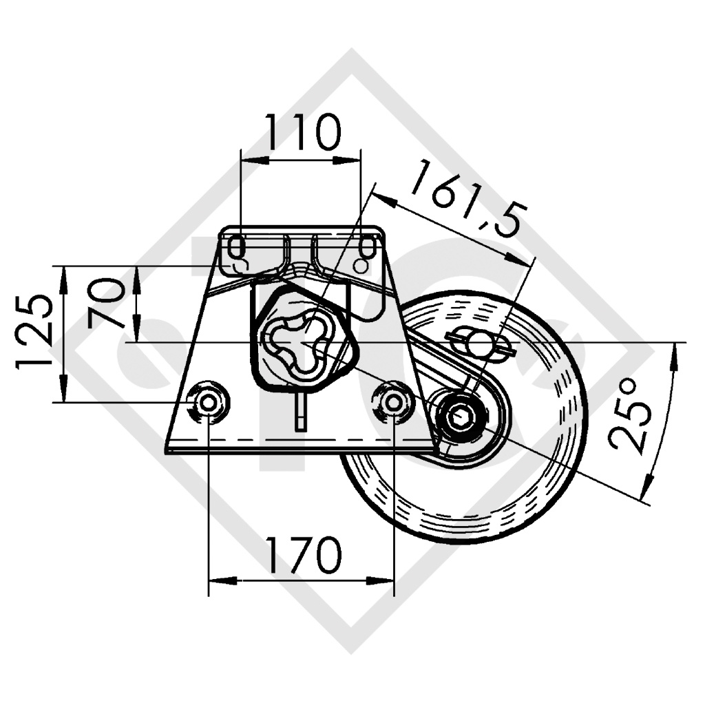 Achse gebremst 1300kg EURO1 Achstyp B 1200-5 Bürstner