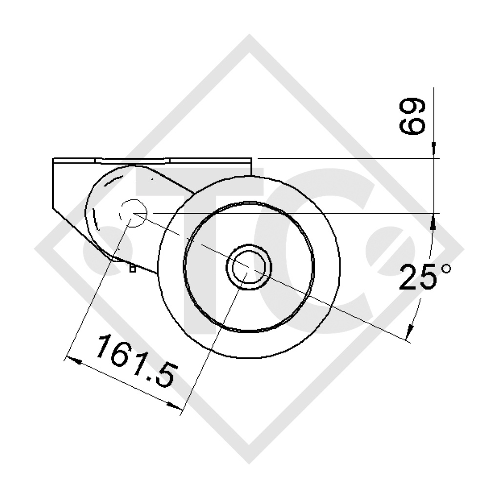 Achse gebremst 1300kg Achstyp B 1600-06