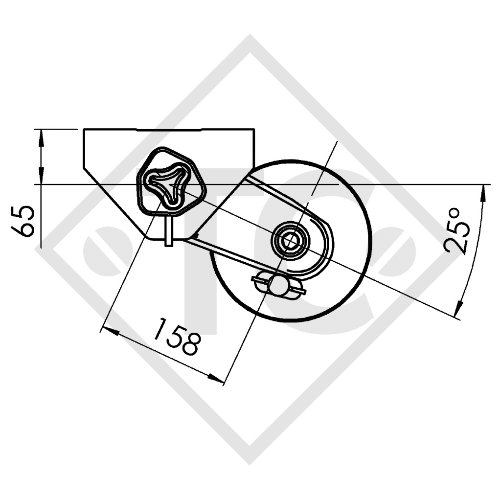 / FTF Essieu COMPACT 850kg freiné type d'essieu B 850-4