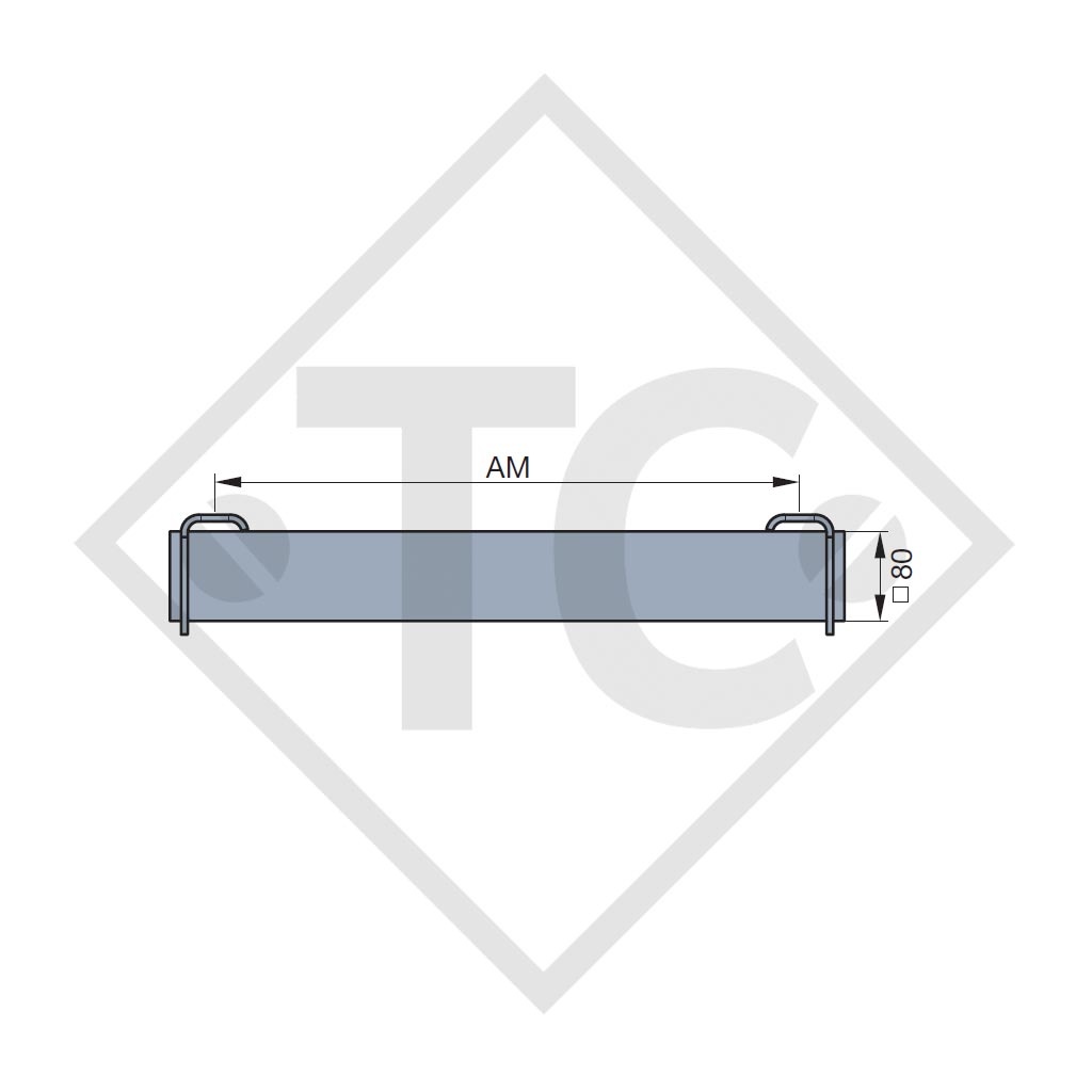 Essieu SWING 1350kg freiné type d'essieu WM 1355, 2250442, WM MEYER