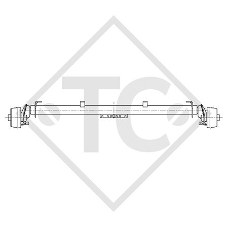 Braked axle 1000kg EURO COMPACT axle type B 850-10 - Thule