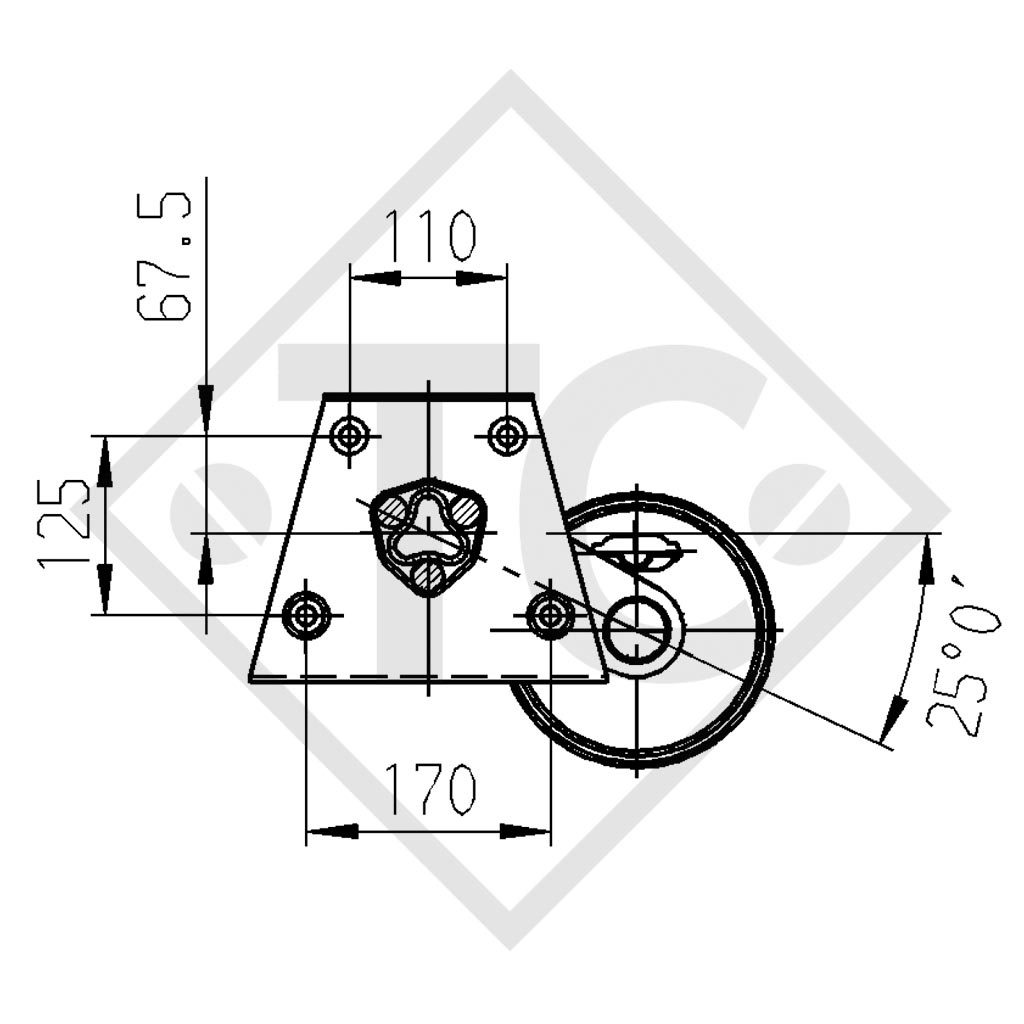 Essieu EURO 900kg freiné type d'essieu DELTA SI 850-5, Knaus Azur 590 / 610