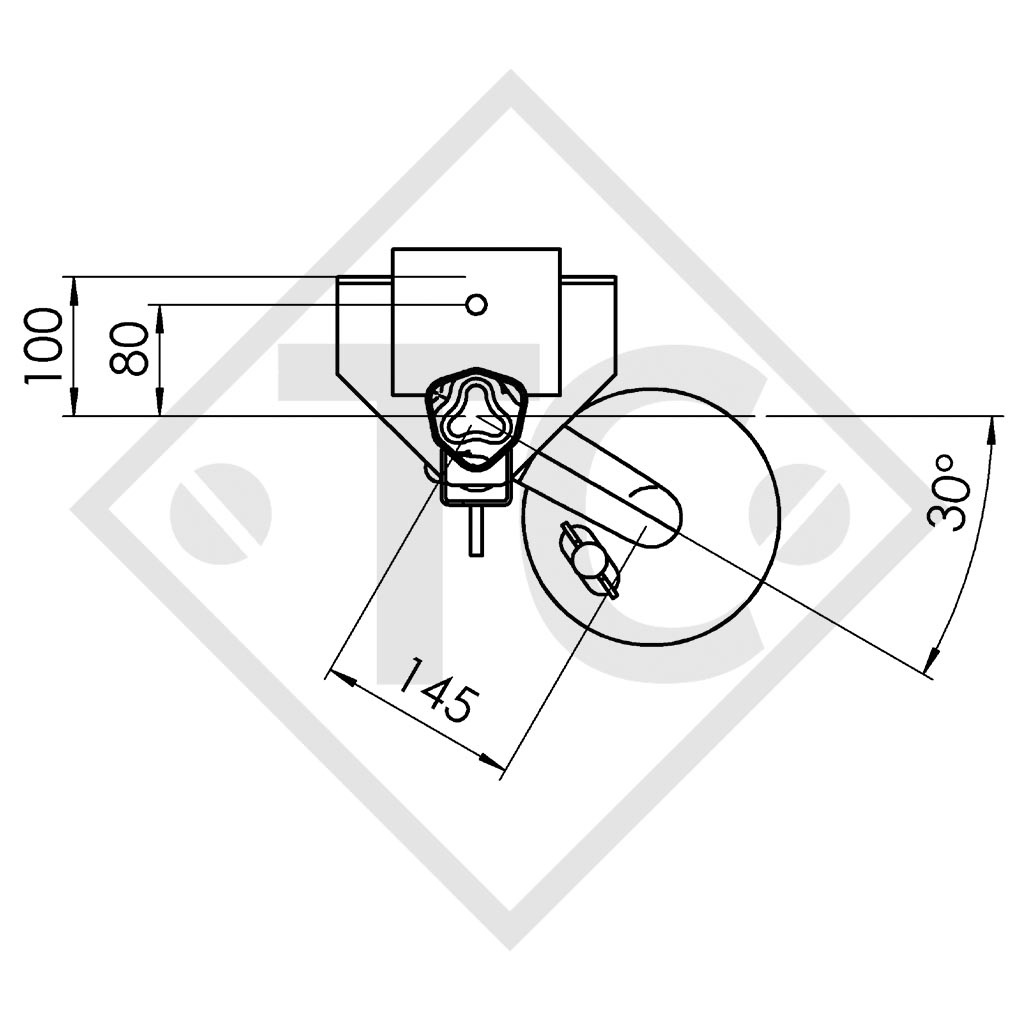 Essieu BASIC 750kg freiné type d'essieu B 700-5