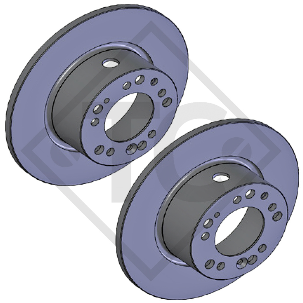 Disc brakes kit for wheel brake type WS 284, brake size 284x12mm, for one axle