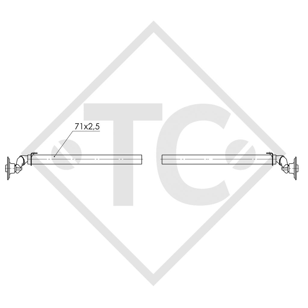 Unbraked half axles 750kg axle type 700-5 (pair)