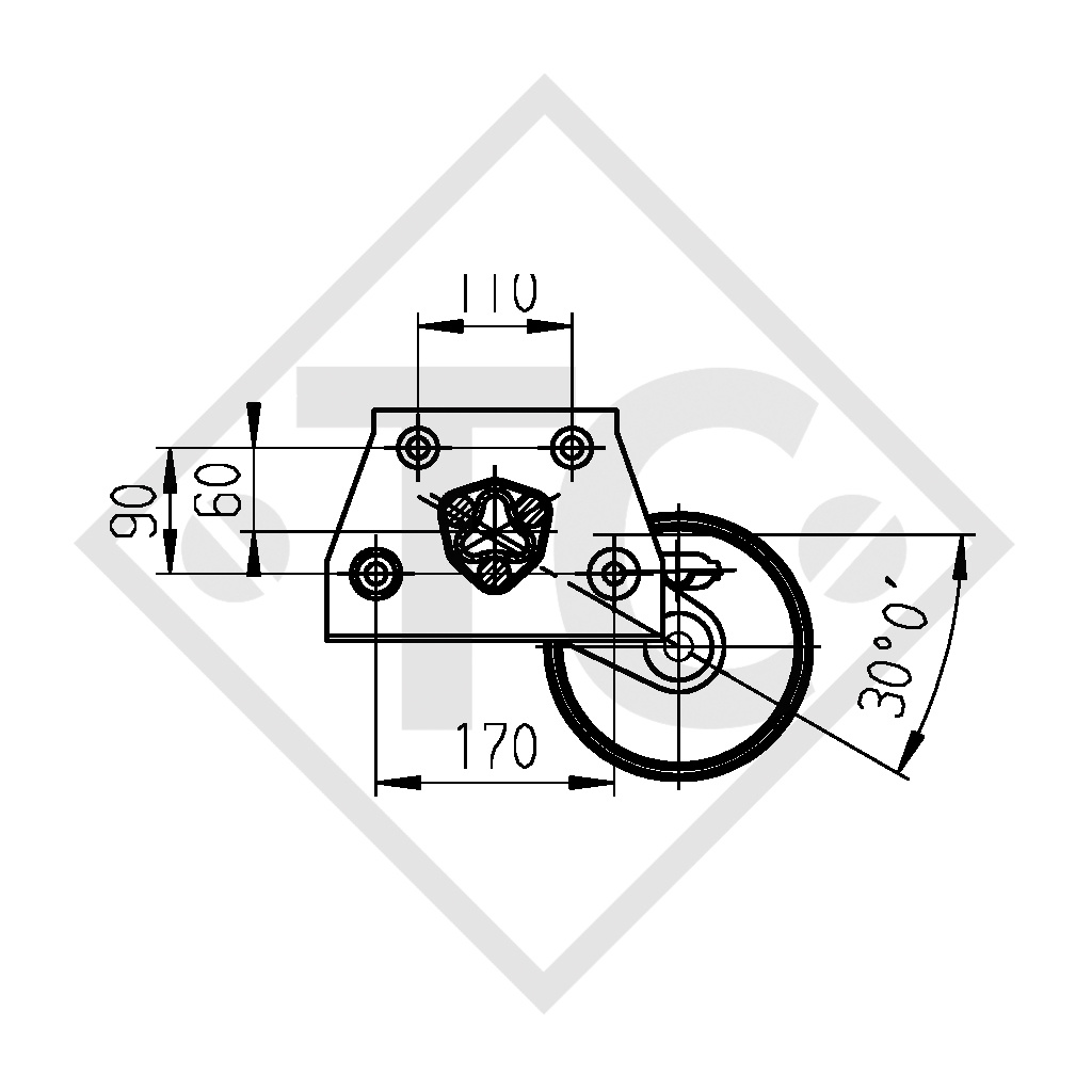 KIP Achse gebremst 900kg EURO1 Achstyp DELTA SI 850-5