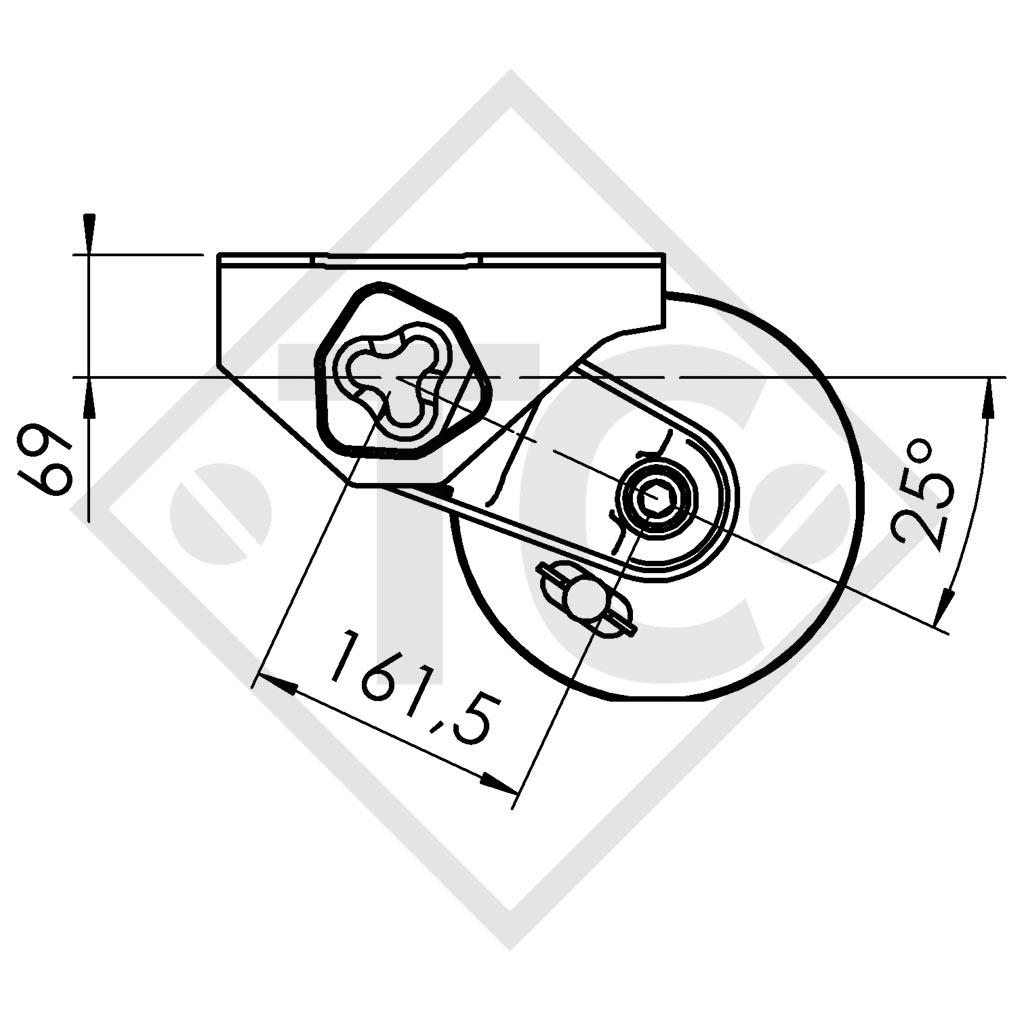 Semi assale frenato 1350kg tipo di assale B 1200-6 (coppia)