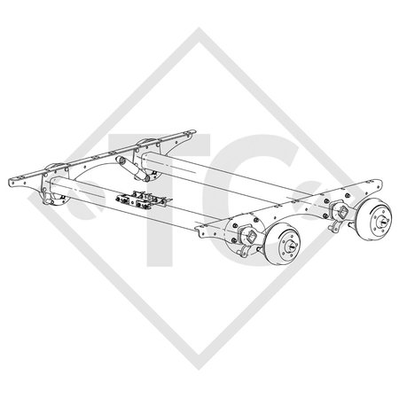 Eje delantero tándem con freno SWING 1350kg tipo de eje CB 1355, 4008922