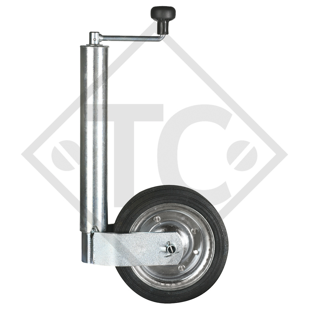 Jockey wheel ø60mm round, type ST 60-V-255 VB, reinforced version, for caravans, car trailers, machines for building industry