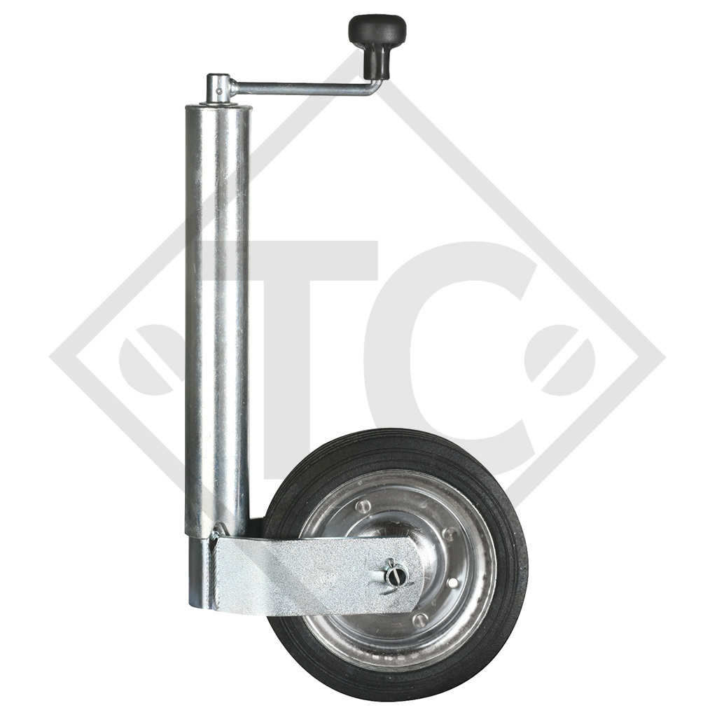 Rueda jockey ø60mm redondo, tipo ST 60-V-255 VB, versión reforzada, para caravanas, remolques y semirremolques