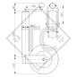 Jockey wheel ø60mm round, type ST 60-V-255 VB, reinforced version, for caravans, car trailers, machines for building industry