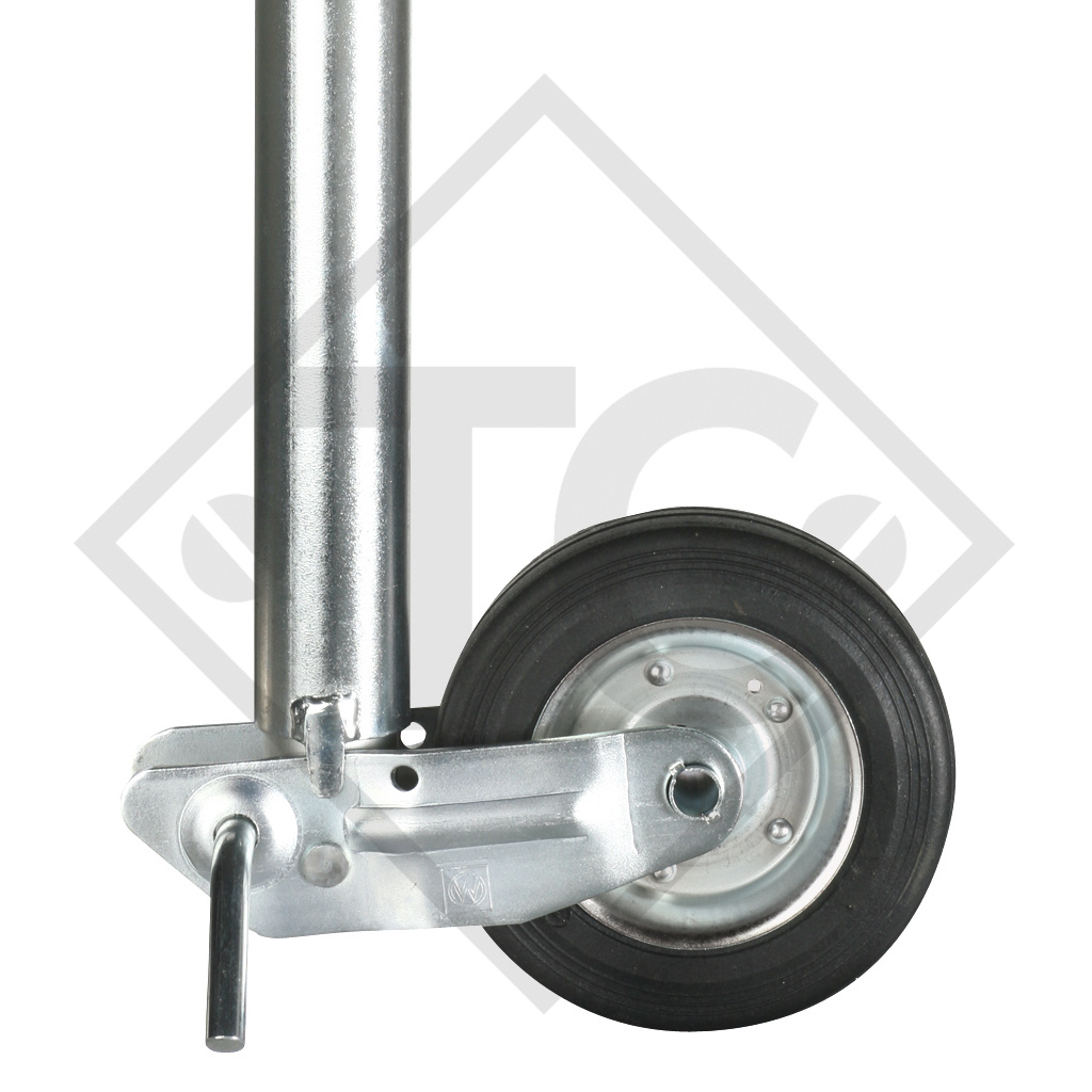 Roue jockey ø60mm rond, type K 60-200 VB, sabot semi-automatique, pour caravanes, remorques-auto, machines pour l'industrie du bâtiment