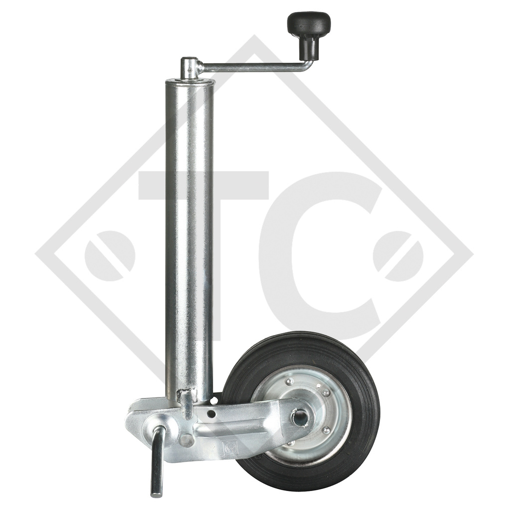 Jockey wheel ø60mm round, type K 60-200 VB, support shoe semi-automatic, for caravans, car trailers, machines for building industry