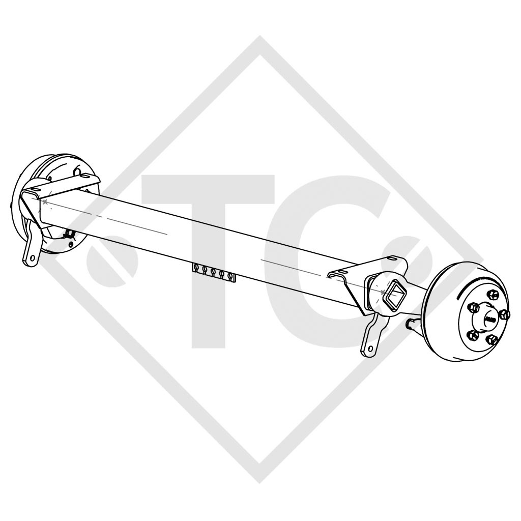 Braked axle 1050kg SWING axle type CB 1055, 46.21.379.182, HUMBAUR