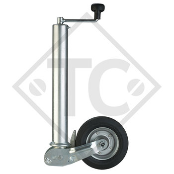 Rueda jockey ø60mm redondo con horquilla rígida, manivela 105mm, 1730023,  para caravanas, remolques y semirremolques - Trailer Center Discount GmbH