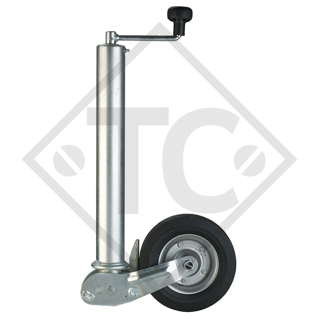 Jockey wheel ø60mm round, type VK 60-200 VBB, support shoe fully automatic, for caravans, car trailers, machines for building industry