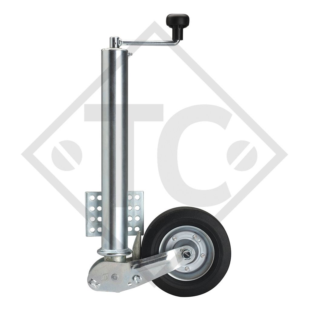 Jockey wheel ø60mm round, type VK 60-KH-200 VBB, support shoe fully automatic, for caravans, car trailers, machines for building industry