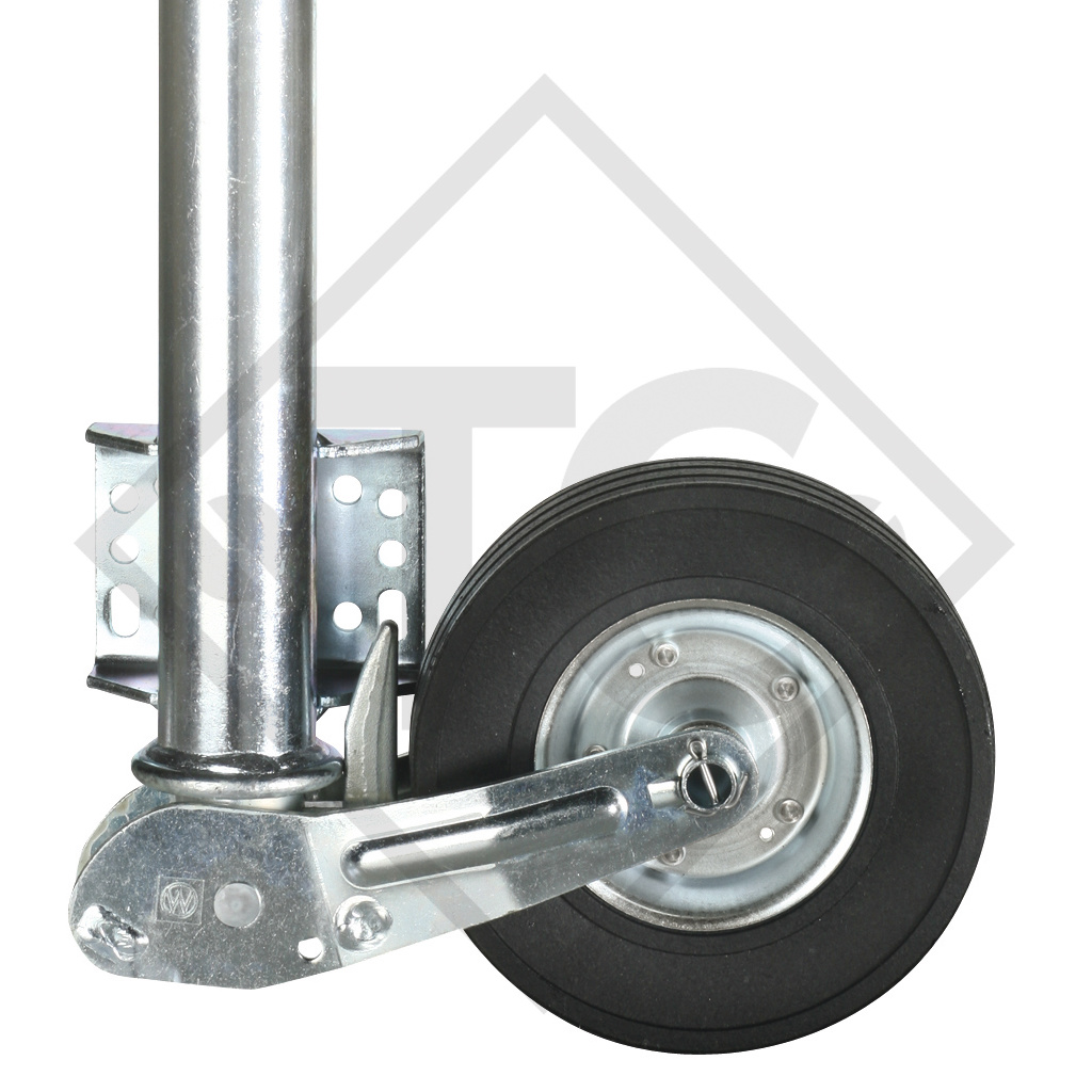 Jockey wheel ø60mm round, type VK 60-BH-255 SB, support shoe fully automatic, for caravans, car trailers, machines for building industry
