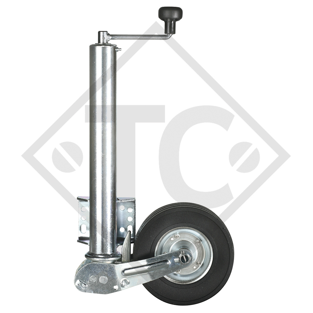 Rueda jockey ø60mm redondo, tipo VK 60-BH-255 SB, con horquilla automática, para caravanas, remolques y semirremolques