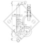 Rueda jockey ø60mm redondo, tipo VK 60-ABLFH-255 SB, versión larga, con horquilla automática, para caravanas, remolques y semirremolques