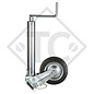 Jockey wheel ø70mm round, type K 70-250 VBR, support shoe semi-automatic, for caravans, car trailers, machines for building industry