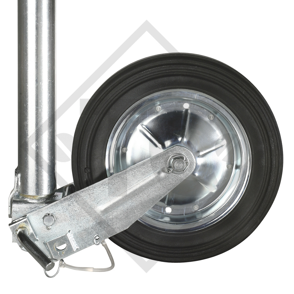 Roue jockey ø70mm rond, type K 70-400 VBR, sabot semi-automatique, pour caravanes, remorques-auto, machines pour l'industrie du bâtiment