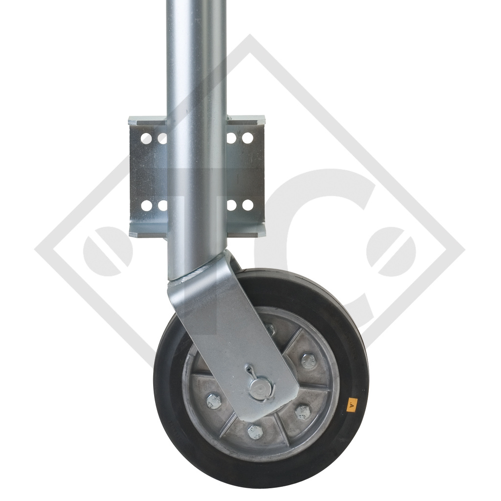 Jockey wheel ø70mm round, type ST 70-L-250 VAR, for caravans, car trailers, machines for building industry