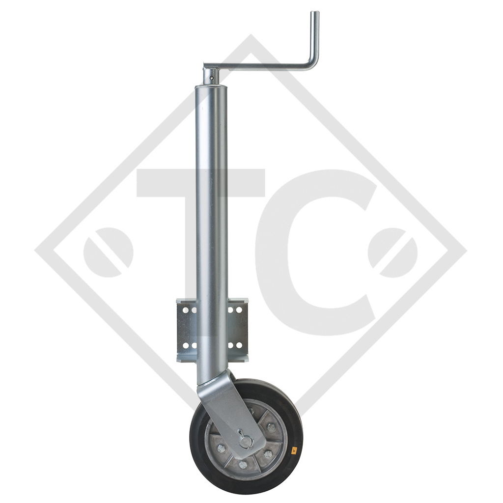 Jockey wheel ø70mm round, type ST 70-L-250 VAR, for caravans, car trailers, machines for building industry