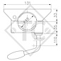 Abrazadera de sujeción ø48mm redondo KLE 48-LK, maneta rigida, para los remolques convencionales