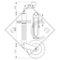 Rueda jockey ø35mm redondo, tipo ST 35-160 V, para caravanas, remolques y semirremolques