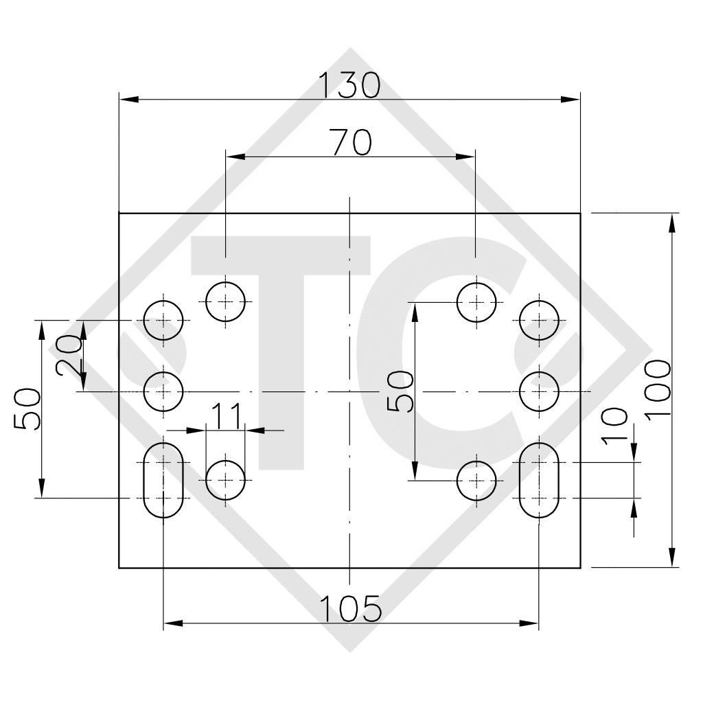 Supporto ruotino ø60mm tondo KLE 60, dispositivo fisso, idonei a tutti i tipi di rimorchio