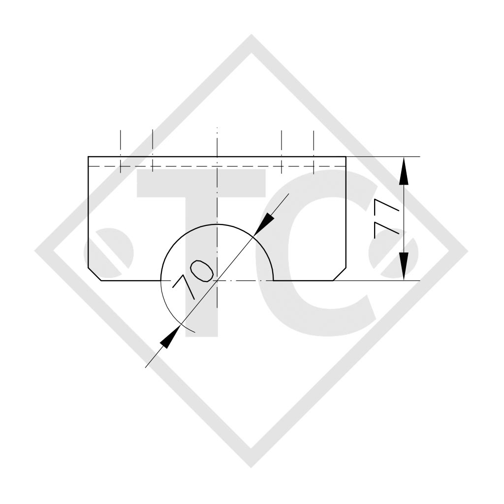 Clamp ø70mm round KLE 70, suitable for all trailer types