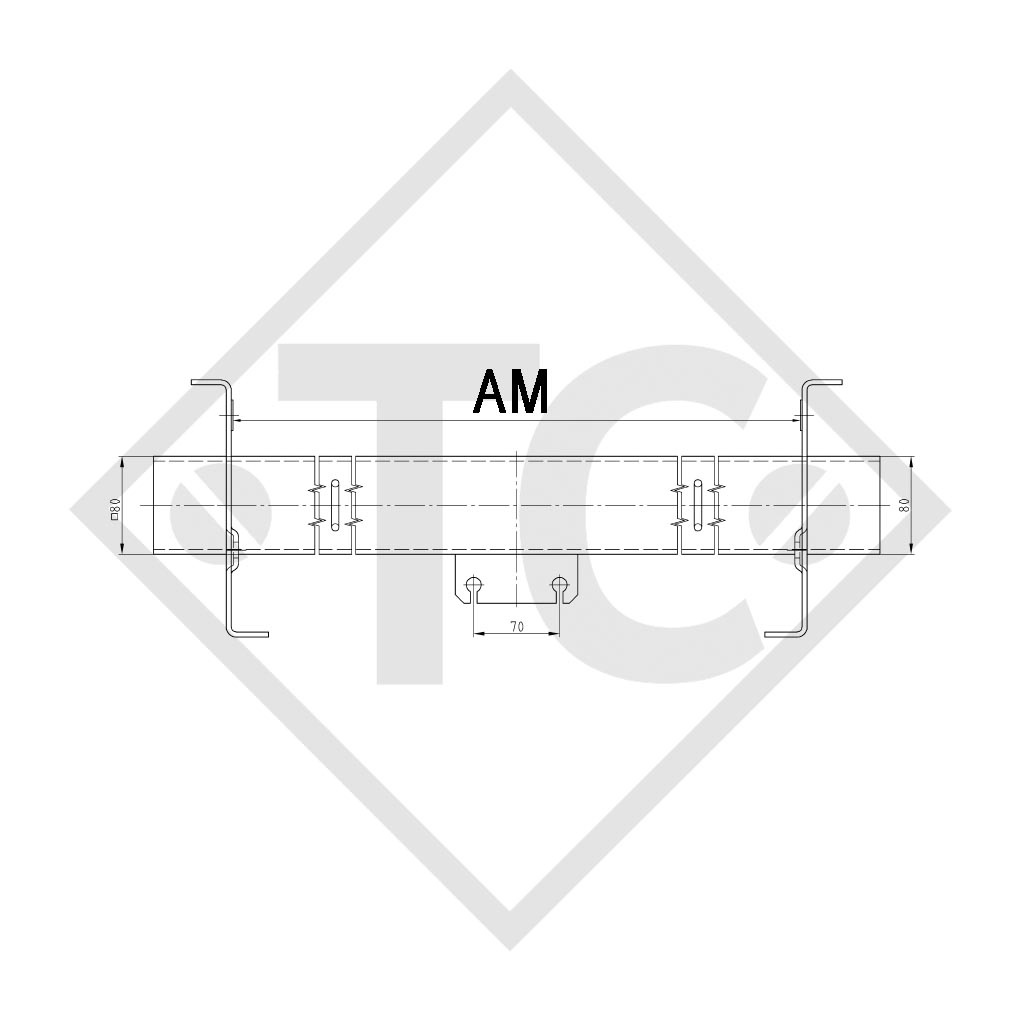 Assale frenato SWING 1000kg tipo di assale CB 1004, 46.20.382.005, 4012744