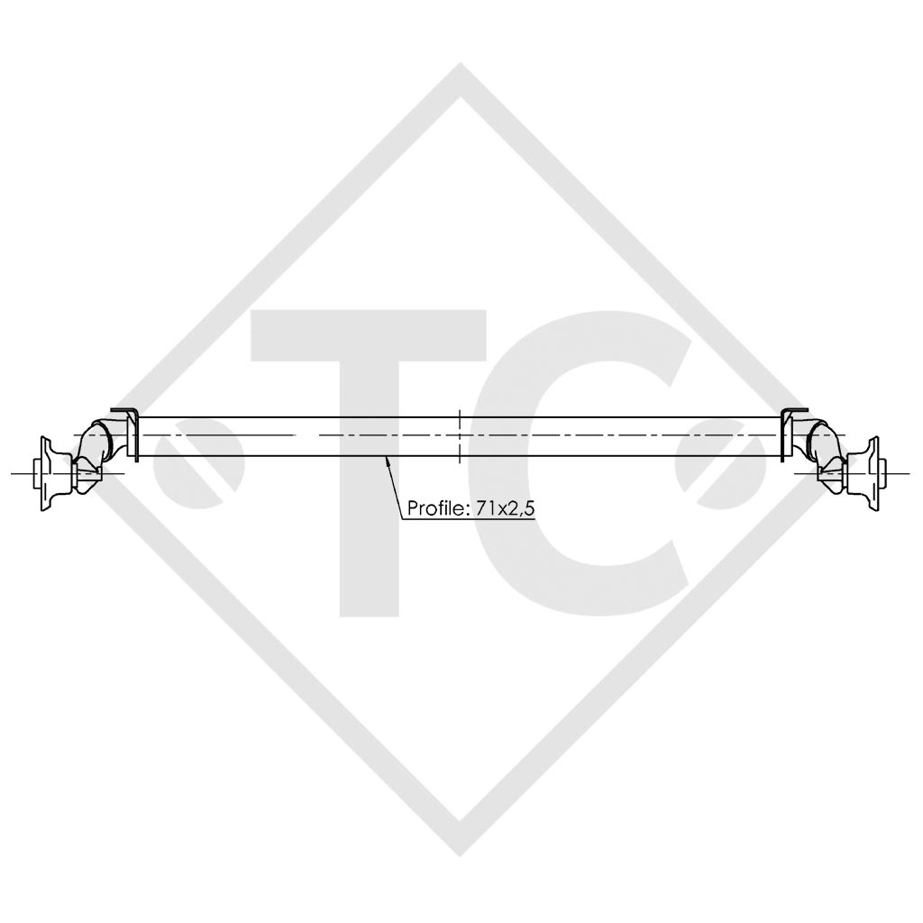 Essieu BASIC 750kg non freiné type d'essieu 700-5