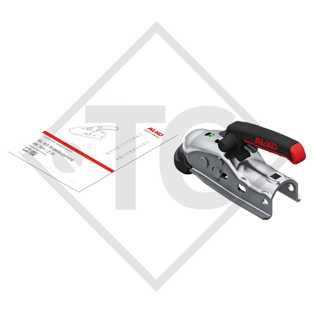 Kugelkupplung AK 161/B mit Soft-Dock, Schraubmaterial für gebremste Anhänger