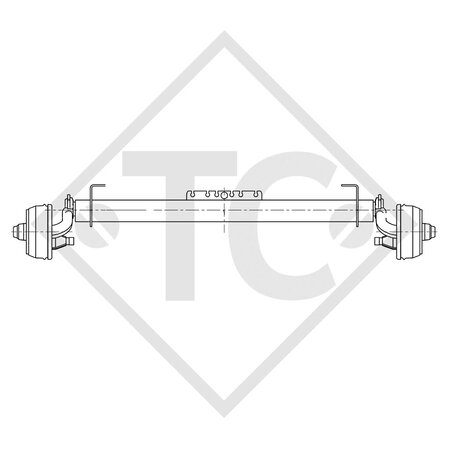 Braked axle 750kg BASIC axle type B 700-5