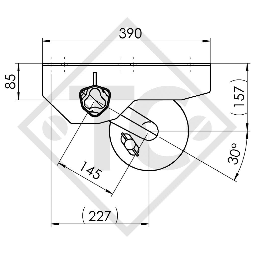 Essieu BASIC 750kg freiné type d'essieu B 700-5