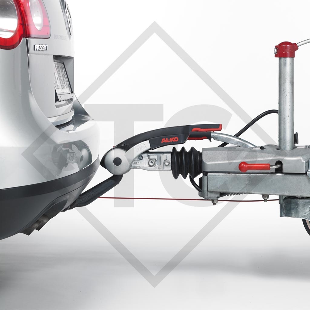 Stabiliser AKS 3504 with integrated lock, Safety-Ball and fixing bolts for braked trailers