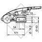 Estabilizador modelo AKS 3504 con cerradura integrada, Safety-Ball y material agujeros (atornillamiento) para remolques con freno