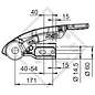 Stabiliser AKS 3504 with integrated lock, Safety-Ball and fixing bolts for braked trailers