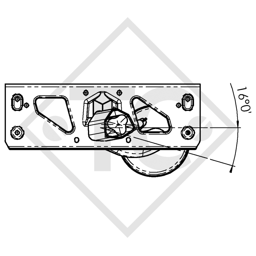 Braked axle 1500kg EURO Plus axle type DELTA SIN 14-1
