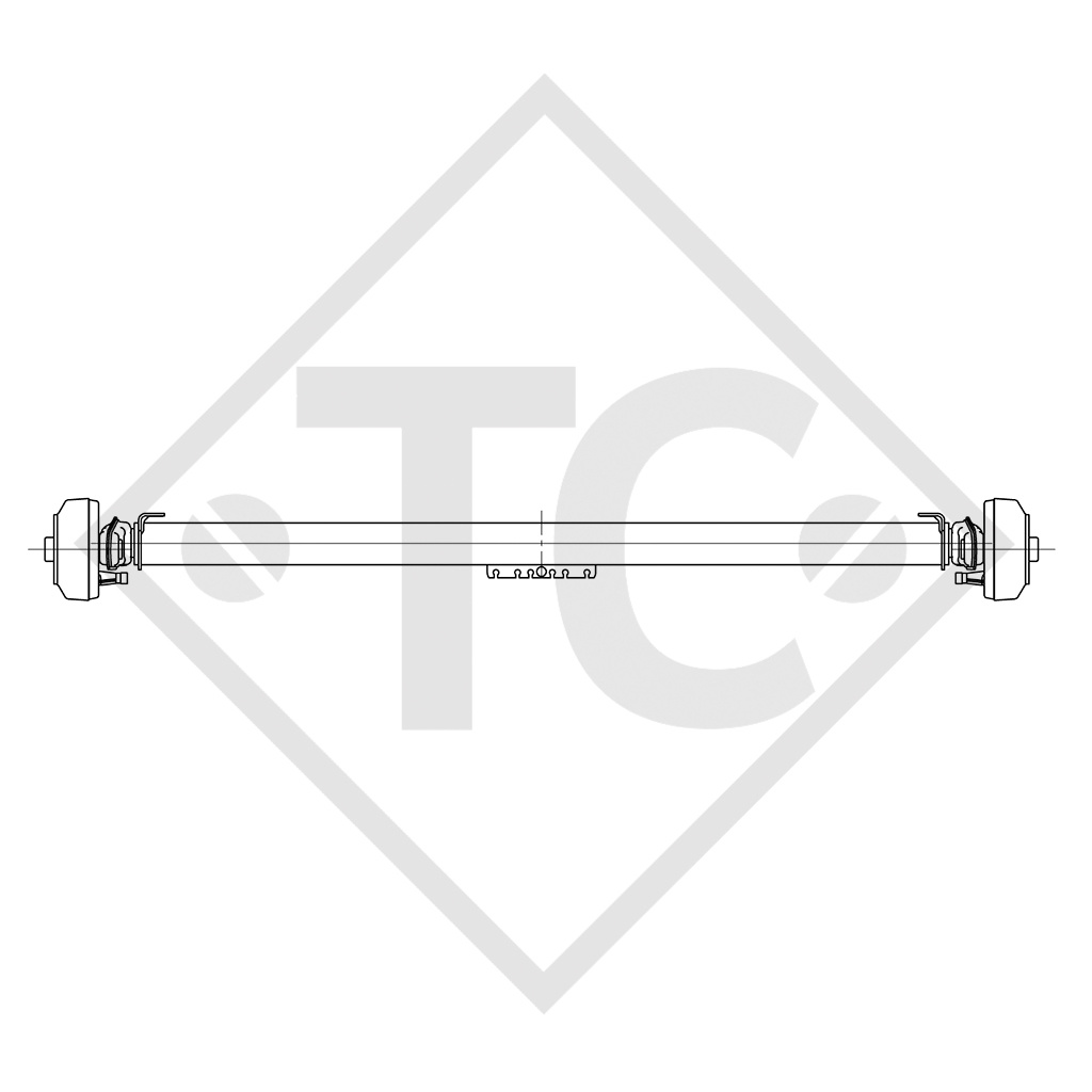 Achse gebremst 1500kg EURO COMPACT Achstyp B 1600-3 HUMBAUR